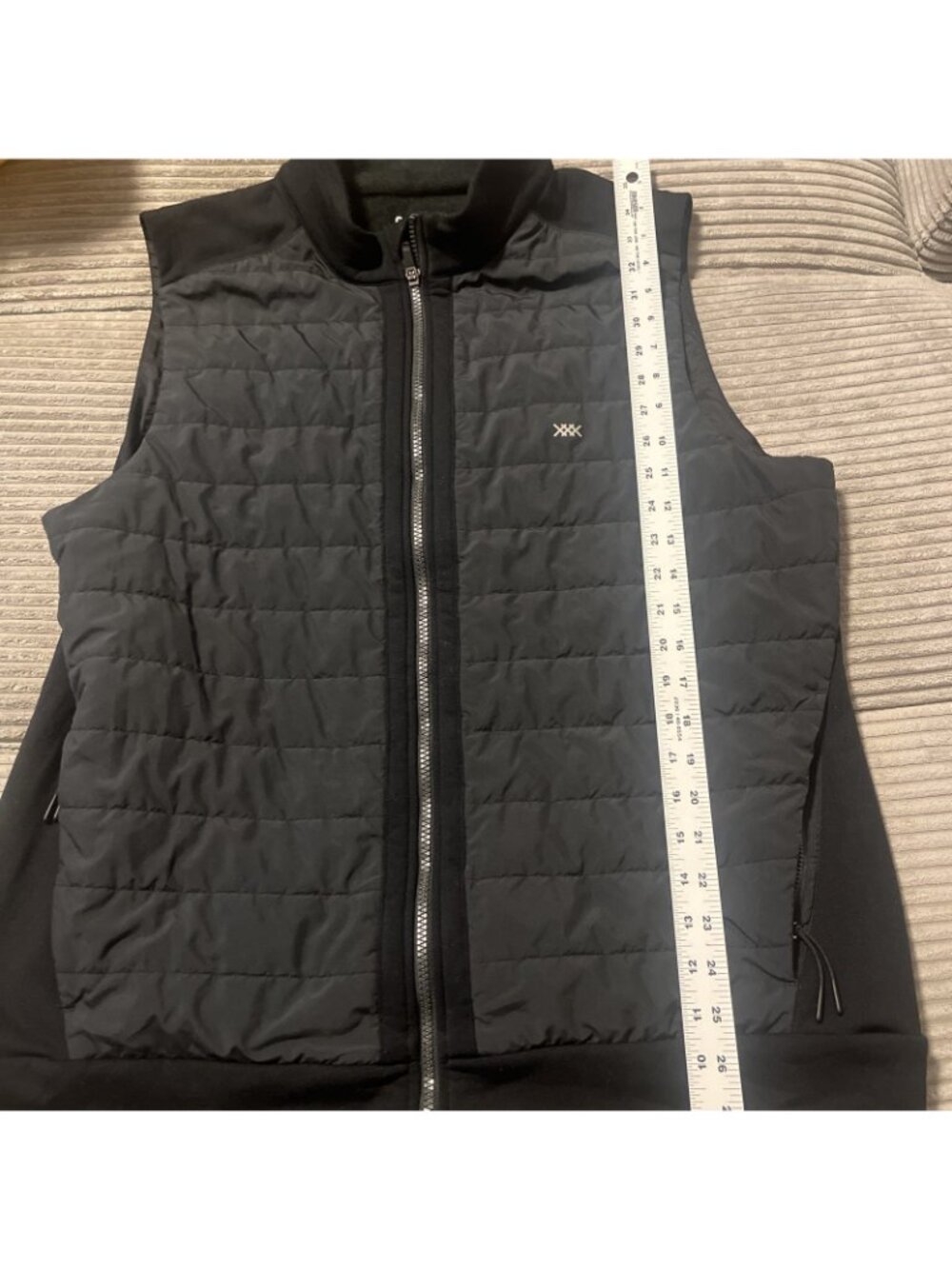Rhone Recreation Knitted Fleece Mock Neck Full Zip Vest Black Men's X Large - Picture 3 of 9
